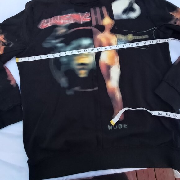 Givenchy Black Heavy Metal Print Distressed Sweatshirt size large - Picture 10 of 16